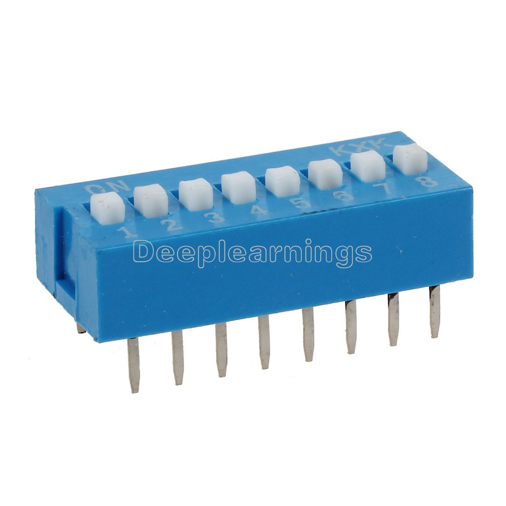 5 PCS Slide Type Switch Module 2.54mm 8-Bit 8 Position Way DIP Blue Pitch
