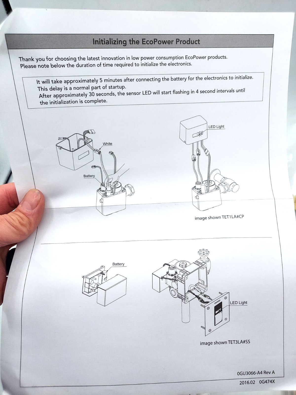 TOTO TEU2LA11#SS EcoPower 0.5 GPF Automatic Concealed Urinal Flush Valve NEW