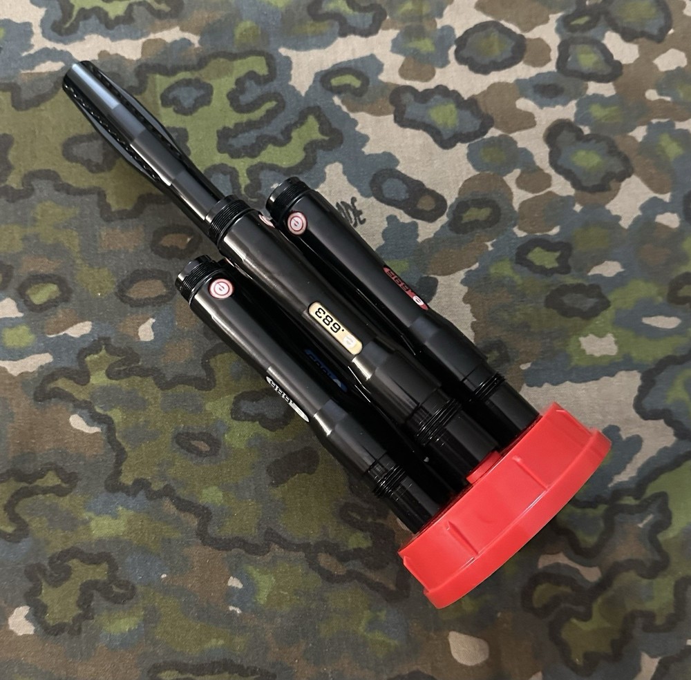 EVIL Pipe 6 Pc Paintball Barrel Kit Shocker Threads Bore Sizers 16” Gloss Black