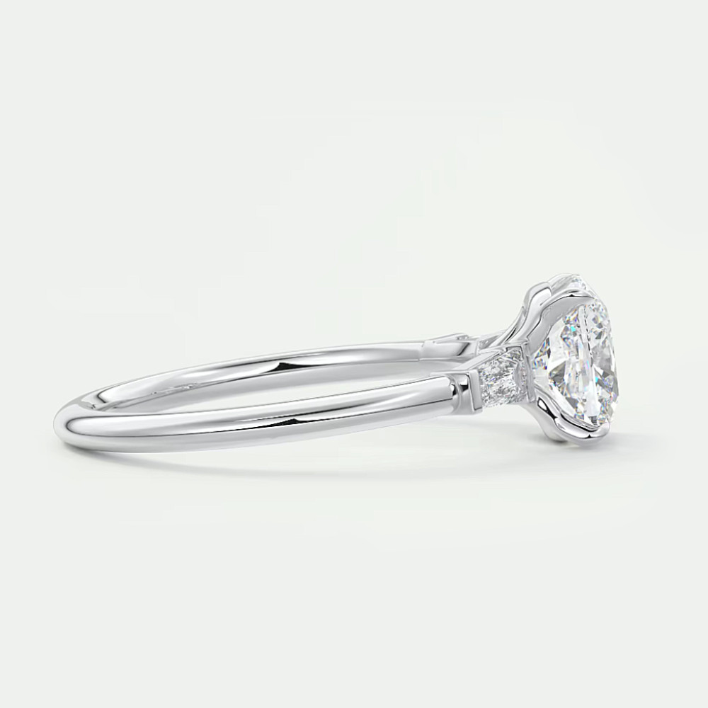 Cushion Cut Semi Mount Setting Ring 0.30 Ct Diamond Solid 14k White Gold Size 7