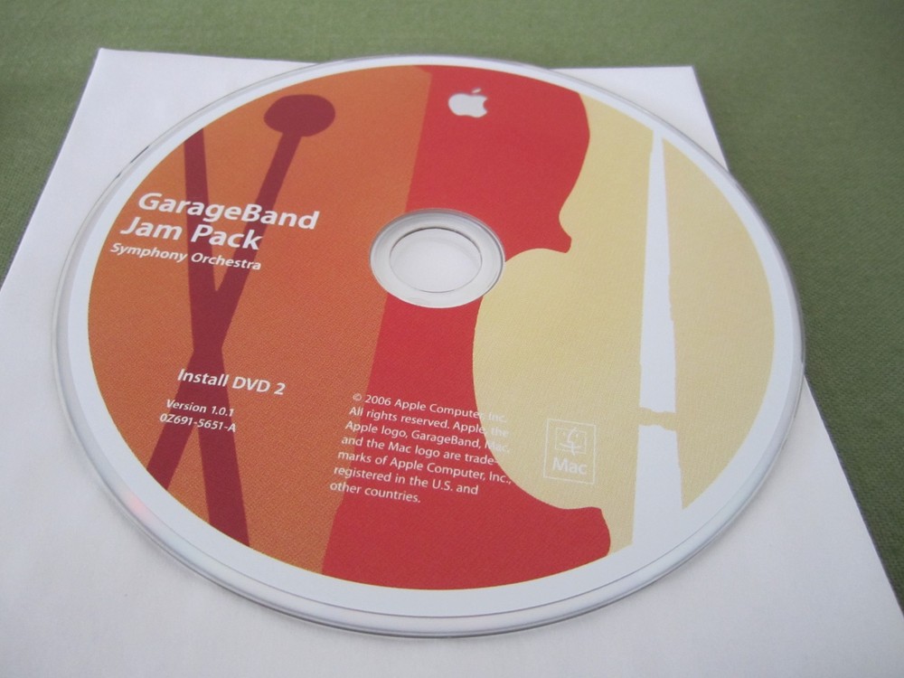 Apple GarageBand Jam Pack Symphony Orchestra Two Discs Install Disc 1 & 2