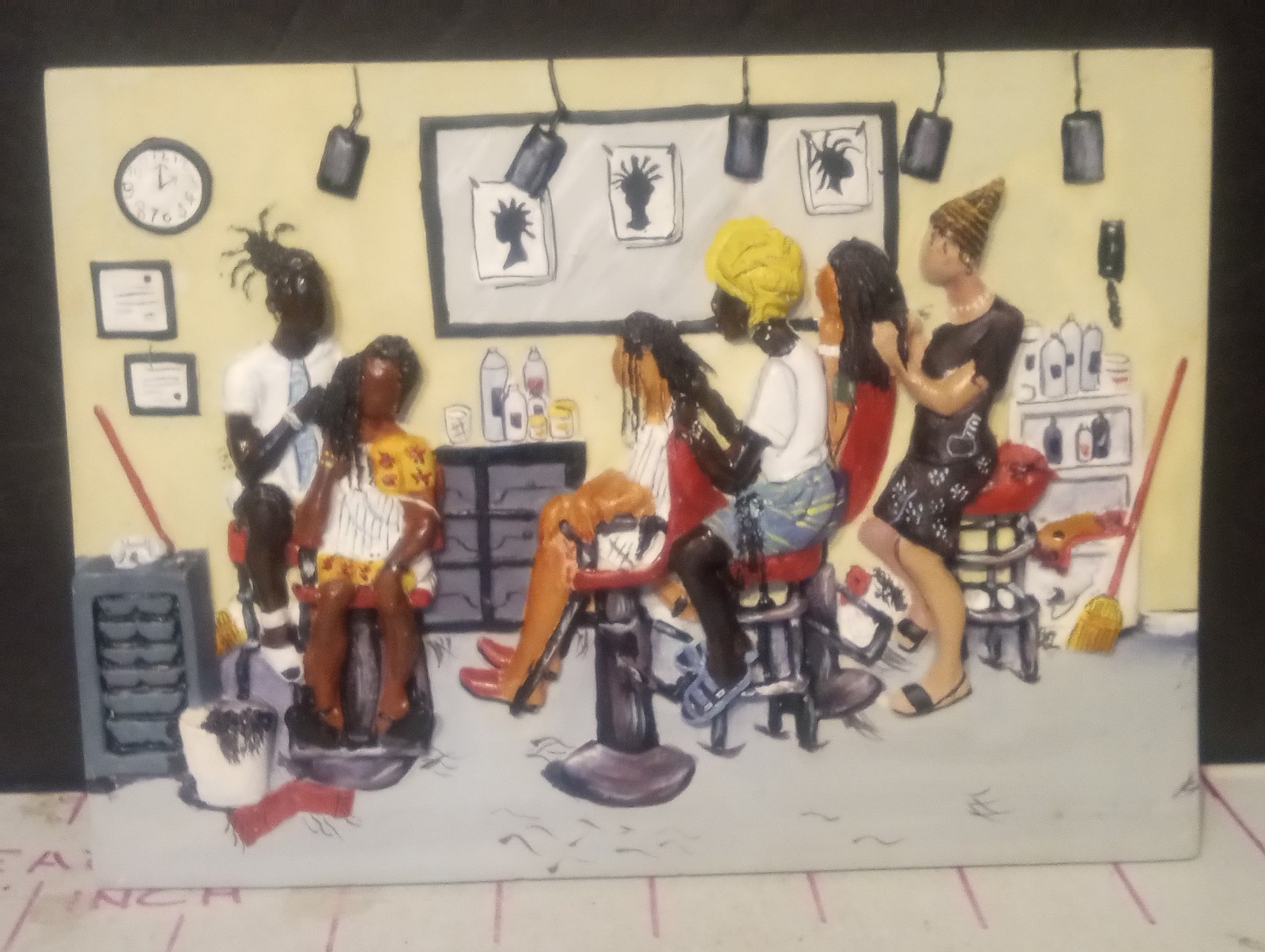 (3) Vintage Annie Lee CORN BREAD HOLY GHOST HAIR EXTESIONS CERAMIC WALL PLAQUES