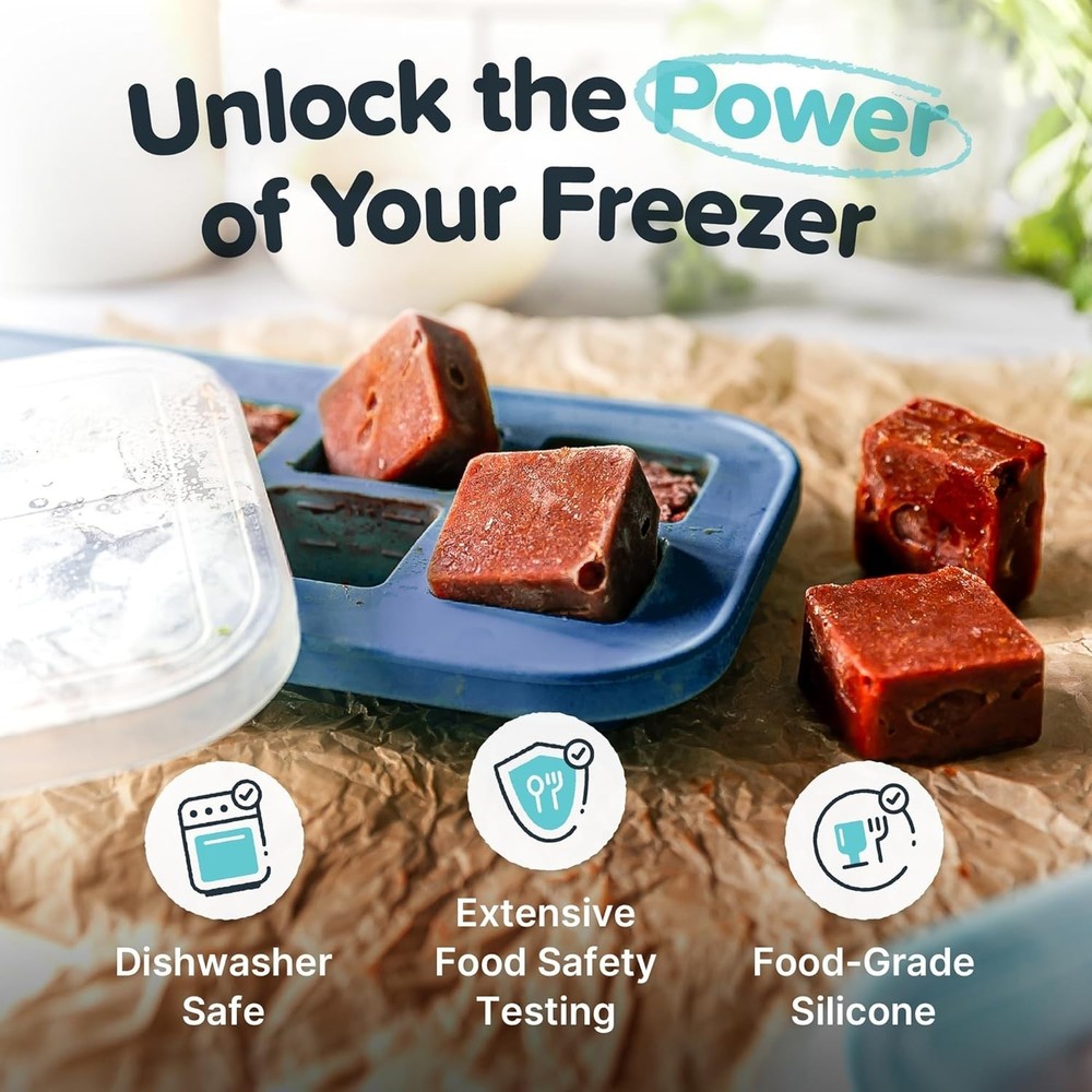 Space-Saving Blueberry Silicone Freezer Molds – 2-Pack for Efficient Storage