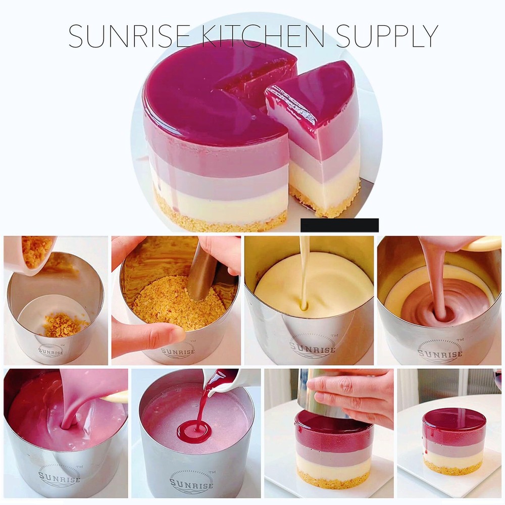 Stainless Steel Ring Mold/plating Forms Set Kitchen Supply 4 Count 2.75" X 2"