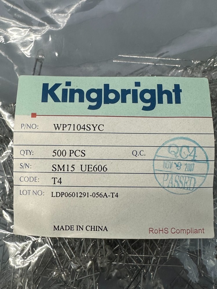 WP7104SYC Kingbright LED (x500 pcs)