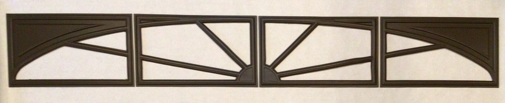 4 Amarr Sunray Replacement Inserts for Amarr Short Panel Garage Doors Dark Brown