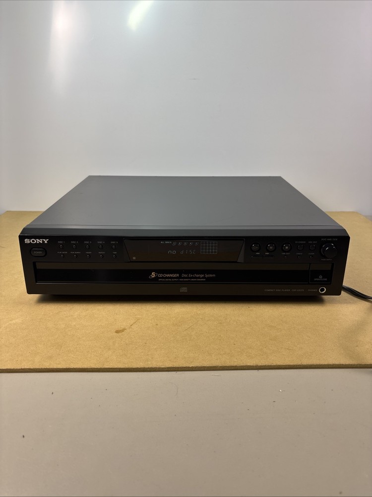 Sony CDP-CE375 Compact Disc 5 Disc CD Player Multi Changer Carousel No Remote