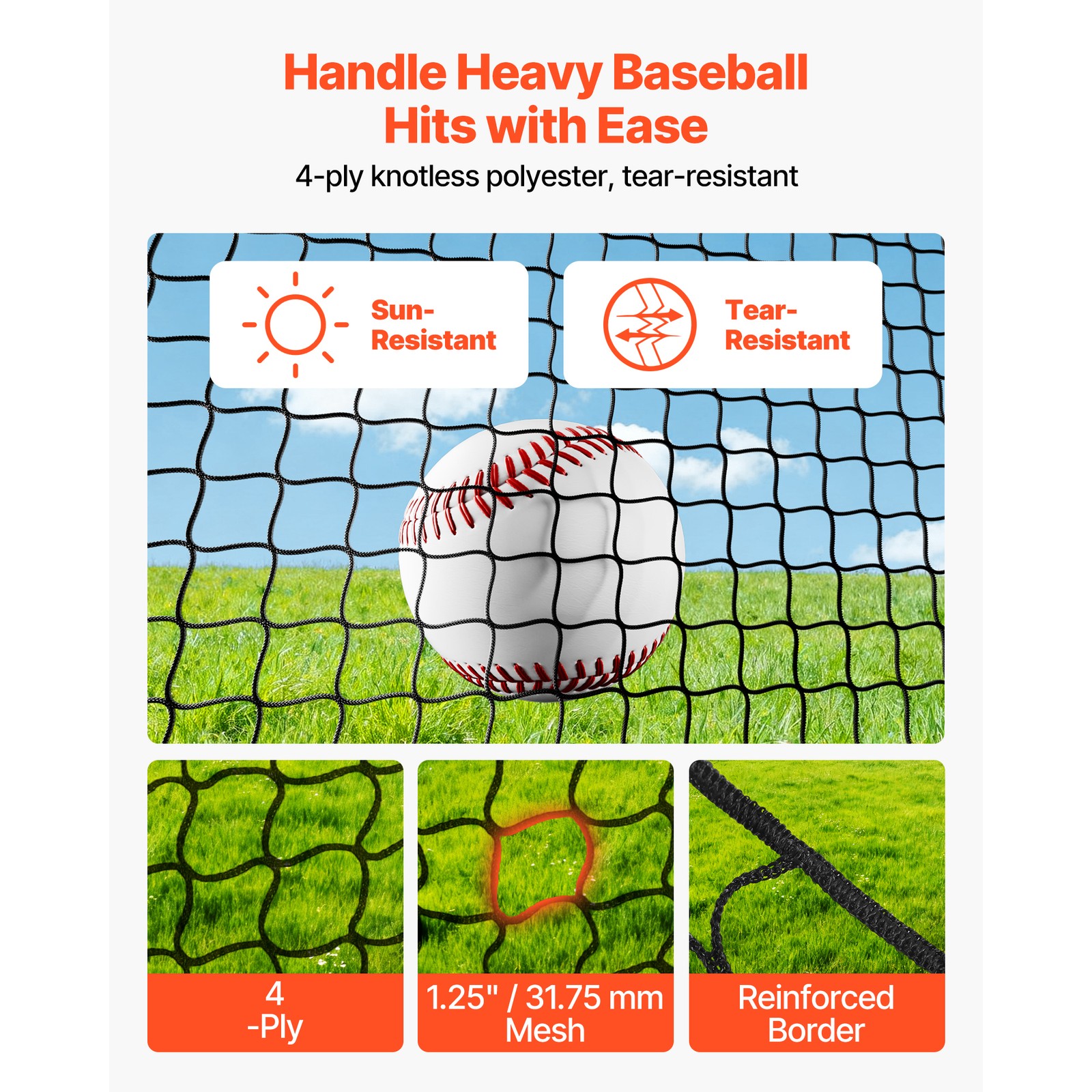 Uimoso Baseball Batting Cage 12.0 x 10.2 x 7.6 FT for Indoor and Outdoor Use