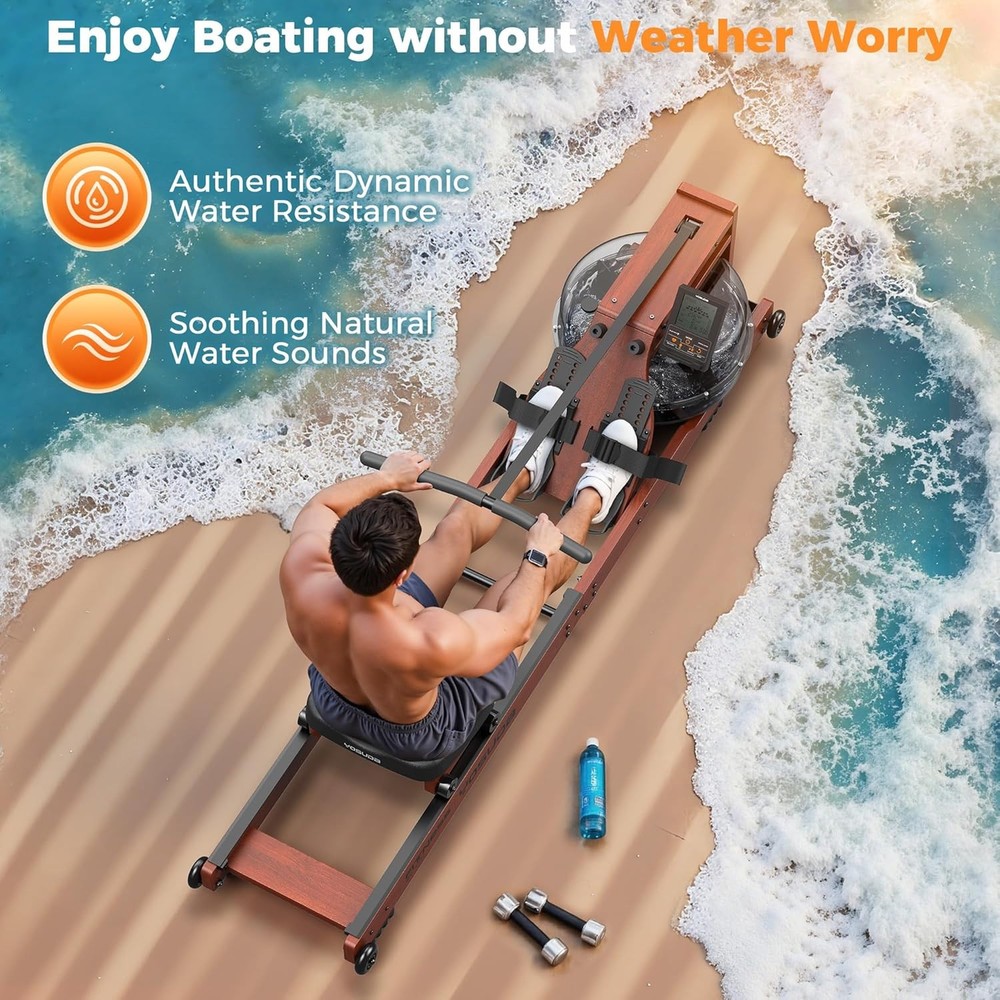 YOSUDA Water Rowing Machines for Home Use- Foldable Rower Machine 400LBS Weight
