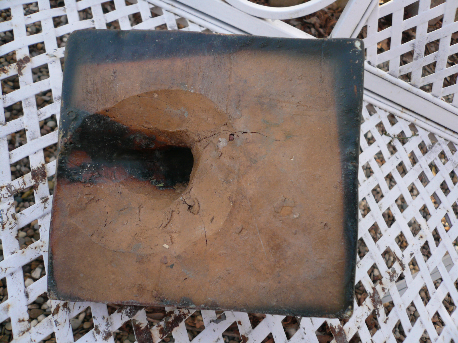 Antique Terra Cotta Garden Frog Fountain Topper Pottery Decor