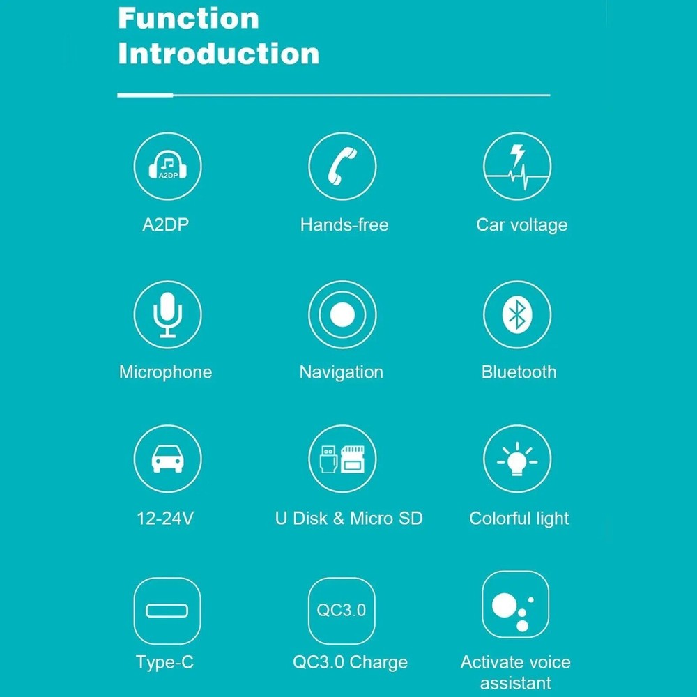 Bluetooth Car Adapter FM Transmitter USB AUX Radio Handsfree MP3 Music Player US