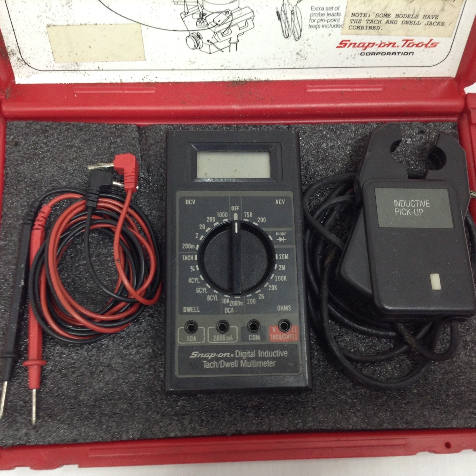 Snap-On 250 Digital Inductive Tach/Dwell Multimeter w/ Carrying Case