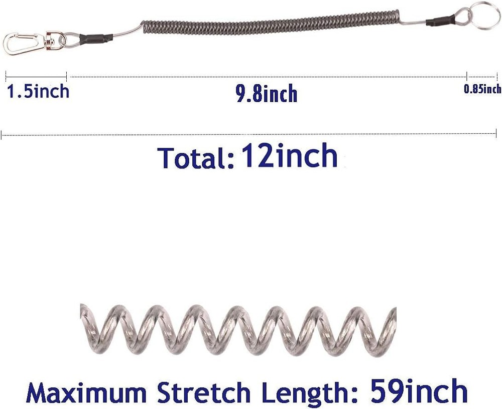 Fishing Lanyard (7Pcs) Safety Retractable Coiled Tether