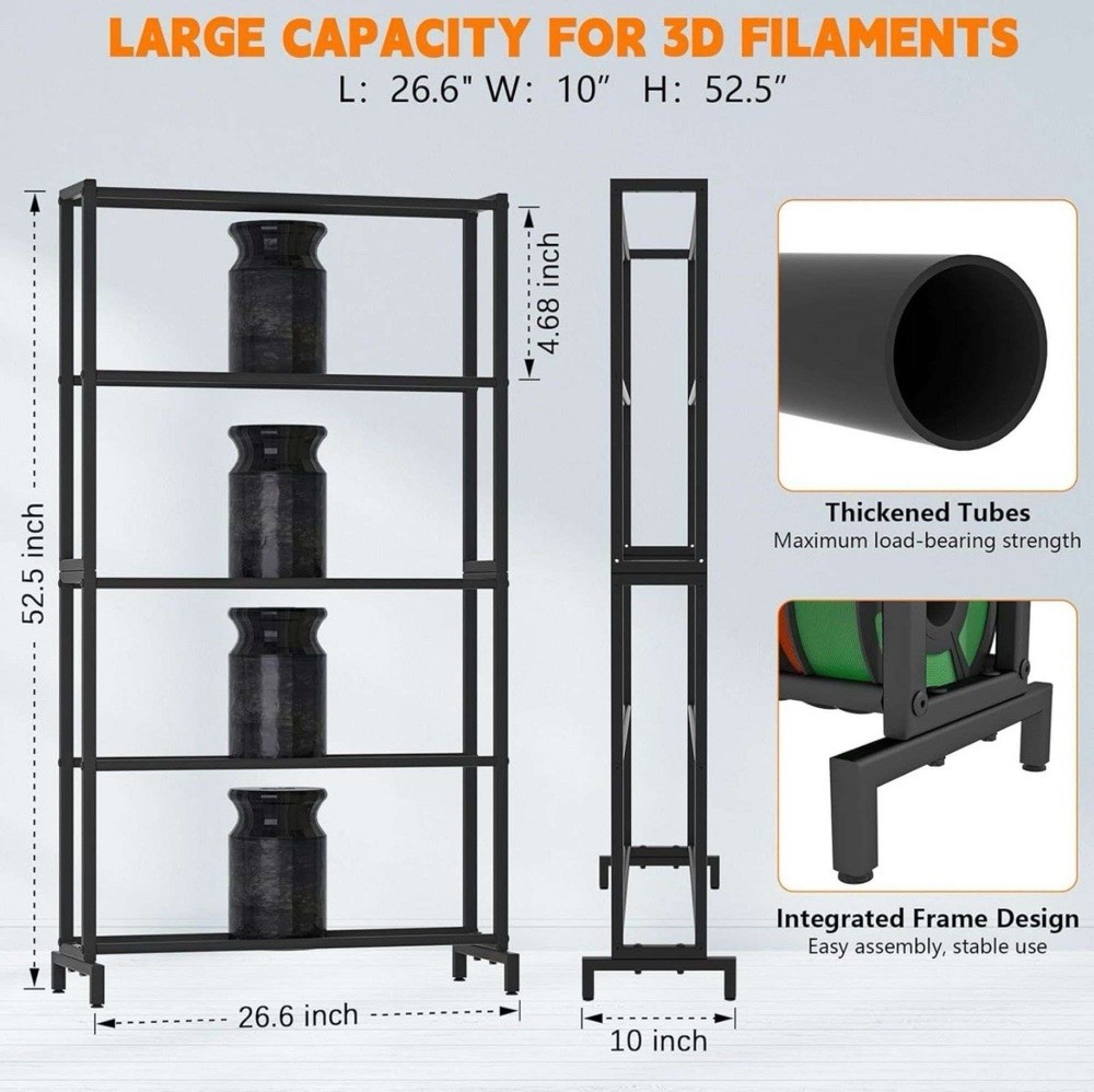 3D Printer Filament Storage Rack, 5-Tier