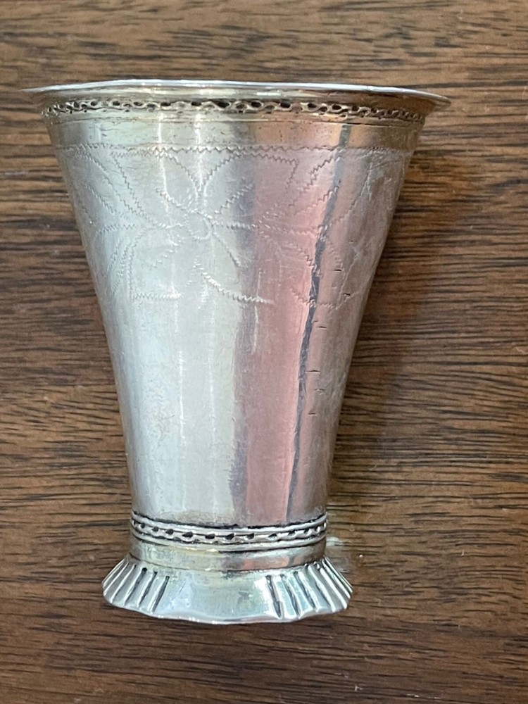 Rare Antique 18th Century Solid Silver Swedish Beaker Cup IL