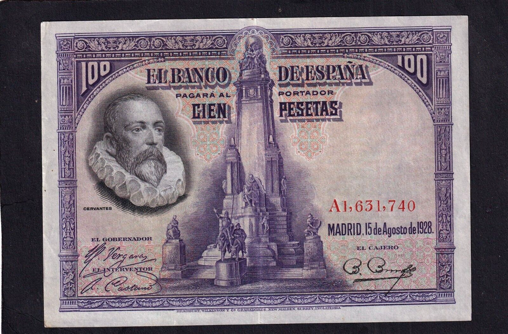 Spain 100 Pesetas P-76a 1928 EF