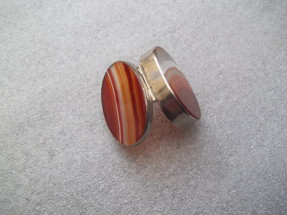 Vintage Silver & Agate Box