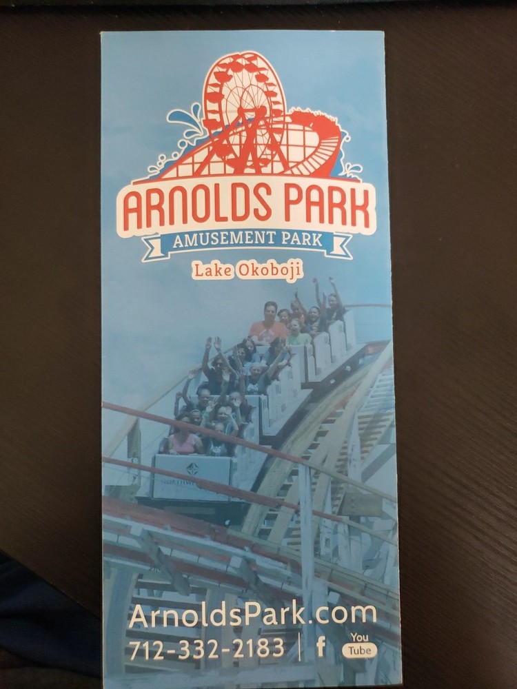 2014 Arnolds Park Amusement Theme Park Brochure Map Guide