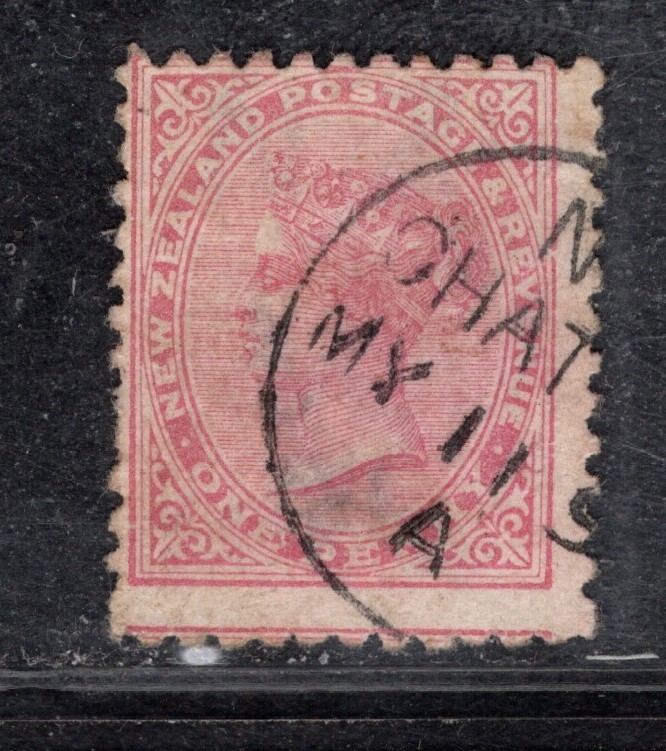 Perfectly Flawed New Zealand EFO Misperf SN NZ 61b - 1p Queen Victoria 1882