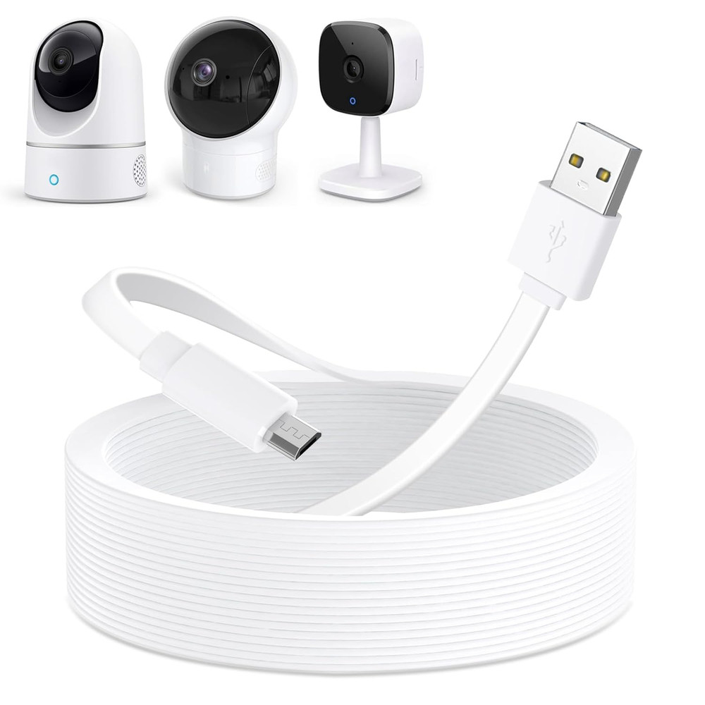 25Ft Micro USB Extension Cable Compatible with Eufy Security Indoor Cam E220/P24