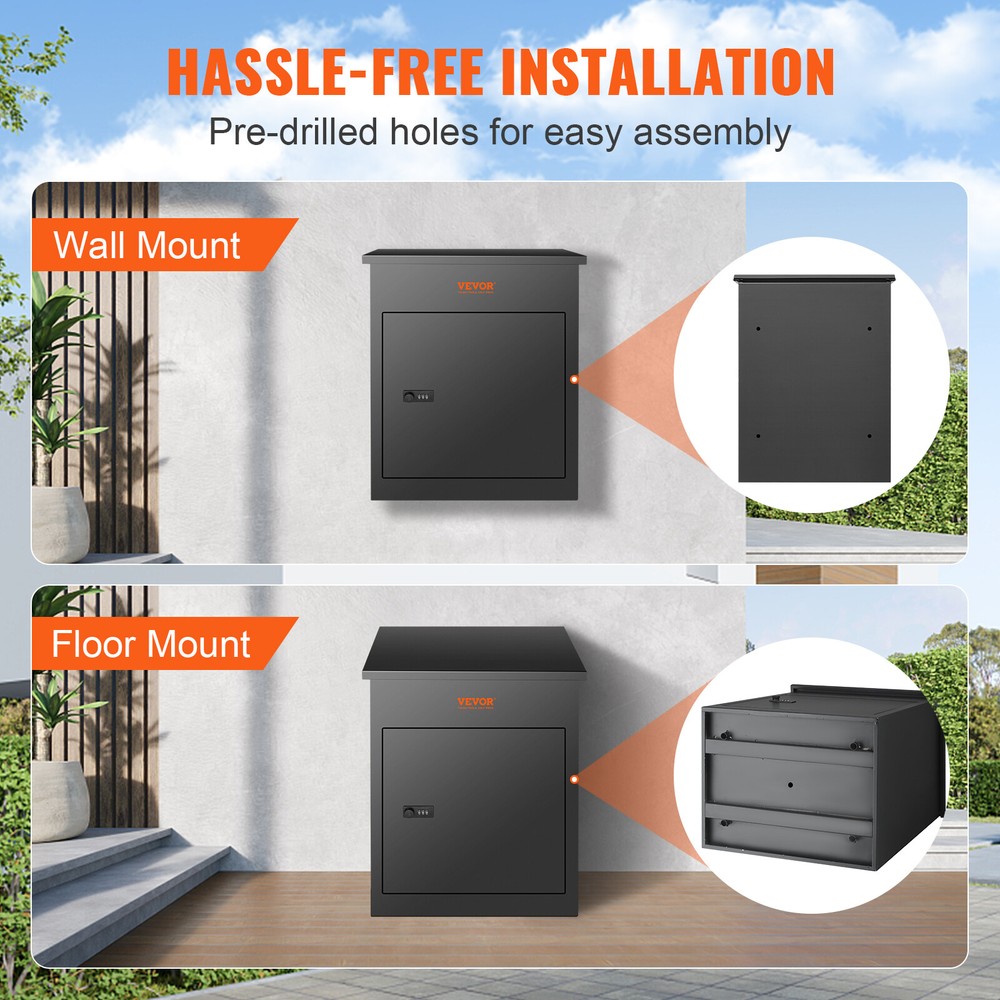 VEVOR Package Delivery Box Outdoor Storage Parcel Galvanized Steel Coded Lock