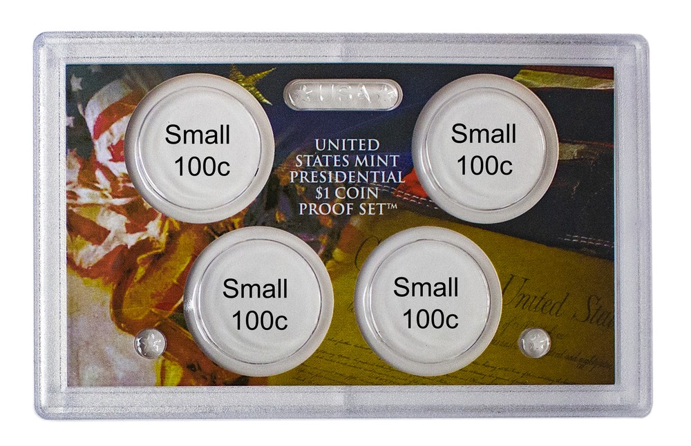 Empty Plastic Lens with Brown Type A Insert Holds 4 small dollars, 5 Pack