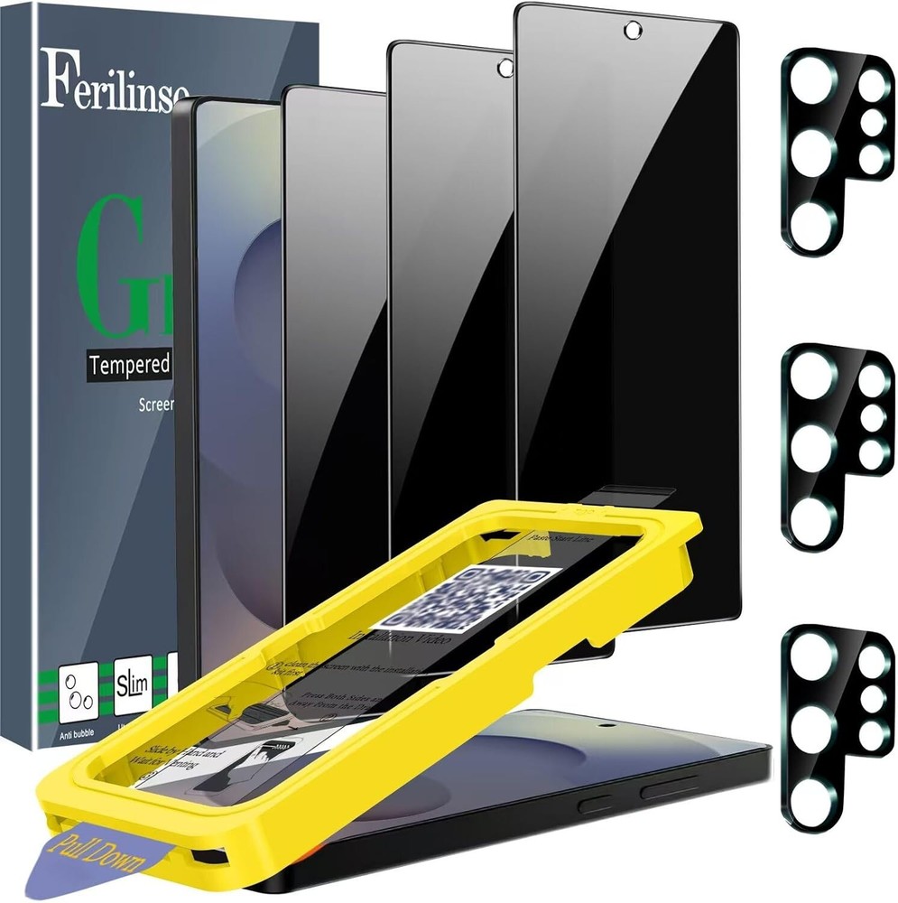 Full Coverage 3 Pack Privacy Screen Protector for Samsung S25 Ultra Black