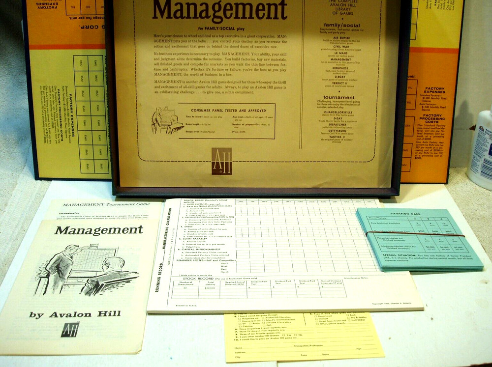 Management Board Game © 1961, Avalon Hill #506