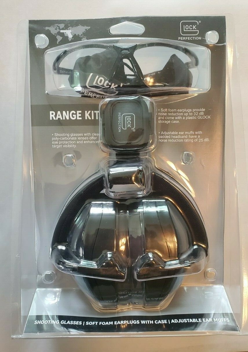 GLOCK Range Kit AP60214 Shooting Glasses, Earplugs, Ear Muffs 25db