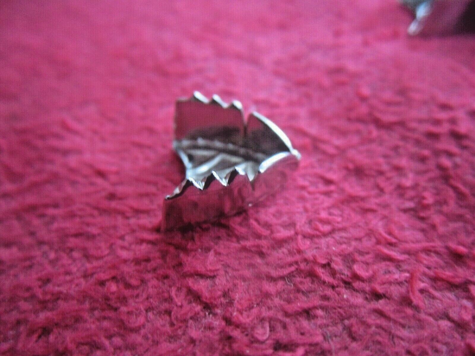 9 VINTAGE 5/8" EMBOSSED NICKEL LEATHER / CLOTH BELT / PET COLLAR TIPS, NOS, USA