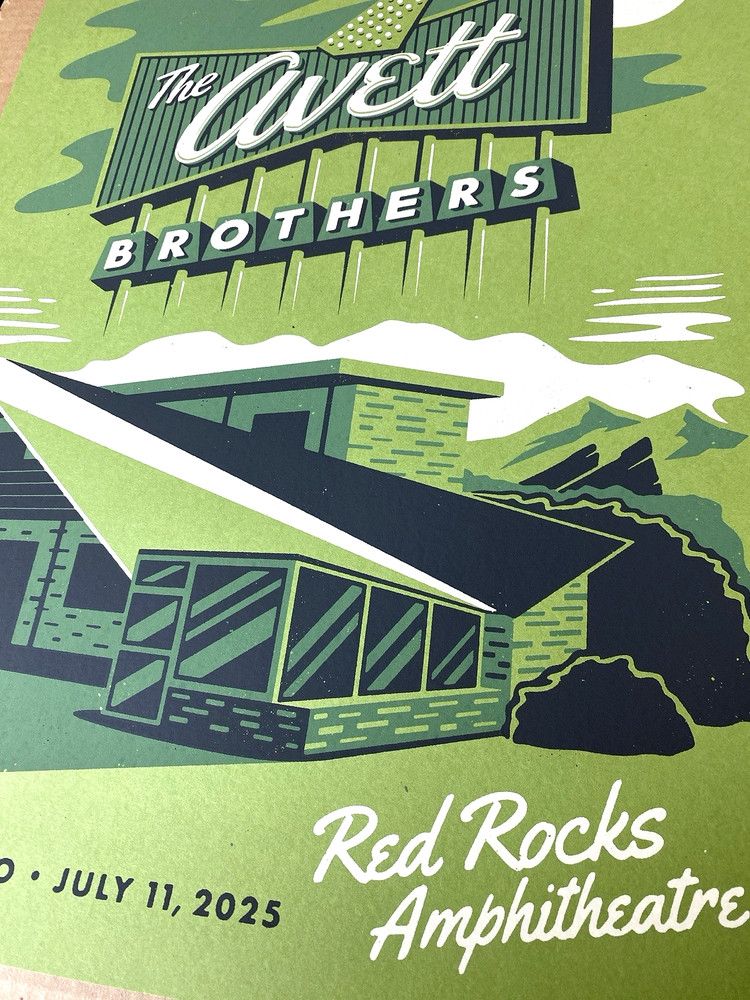 THE AVETT BROTHERS AP VIP POSTER RED ROCKS July 11th 2025 N1 SCREEN PRINT SIGNED