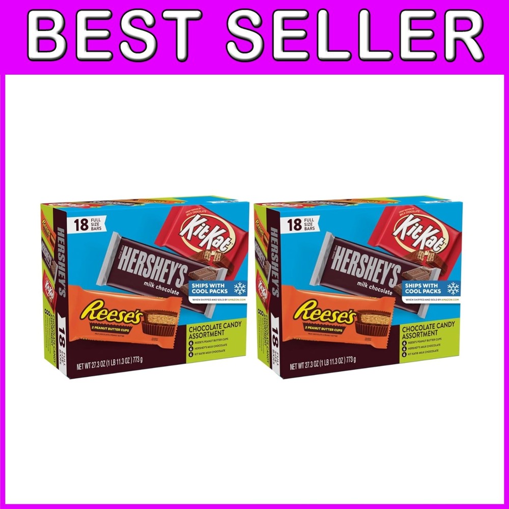 KIT KAT & REESE'S Assorted Chocolate Bars, 18ct x 2 Pack