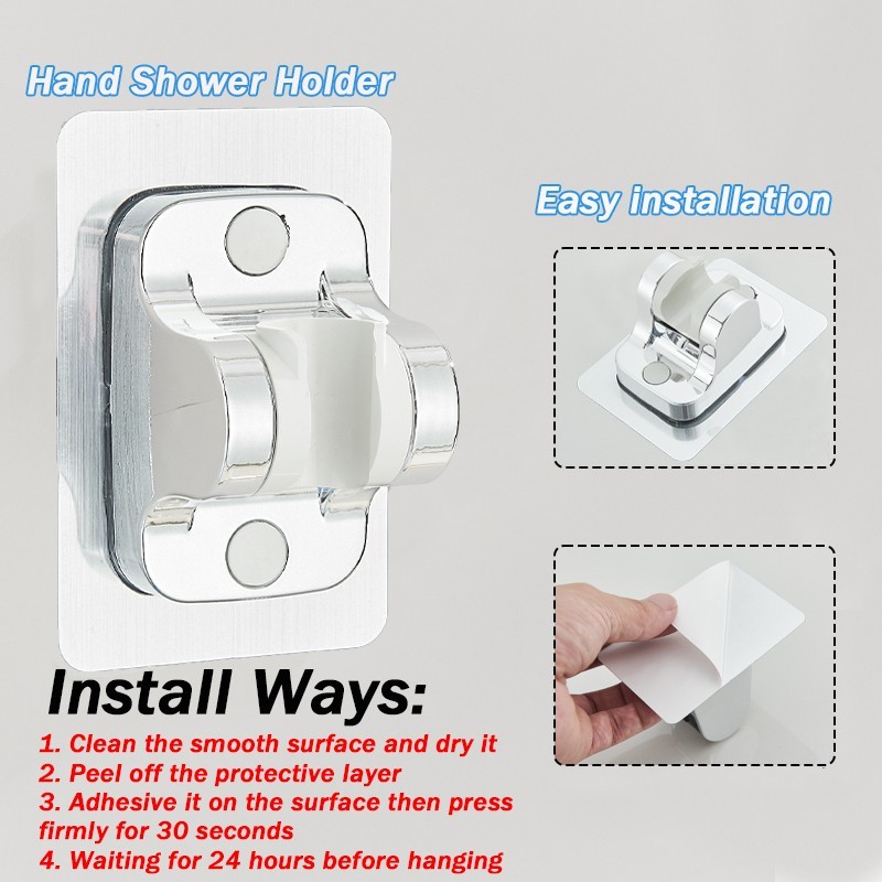 Chrome 8"High Pressure Rain Shower Head with Handheld Spray Combo Adjustable Arm
