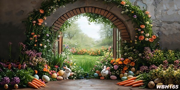 20'x10'CP Easter Eggs Rabbit Scenic Microfiber Fabric background backdrop WBH165