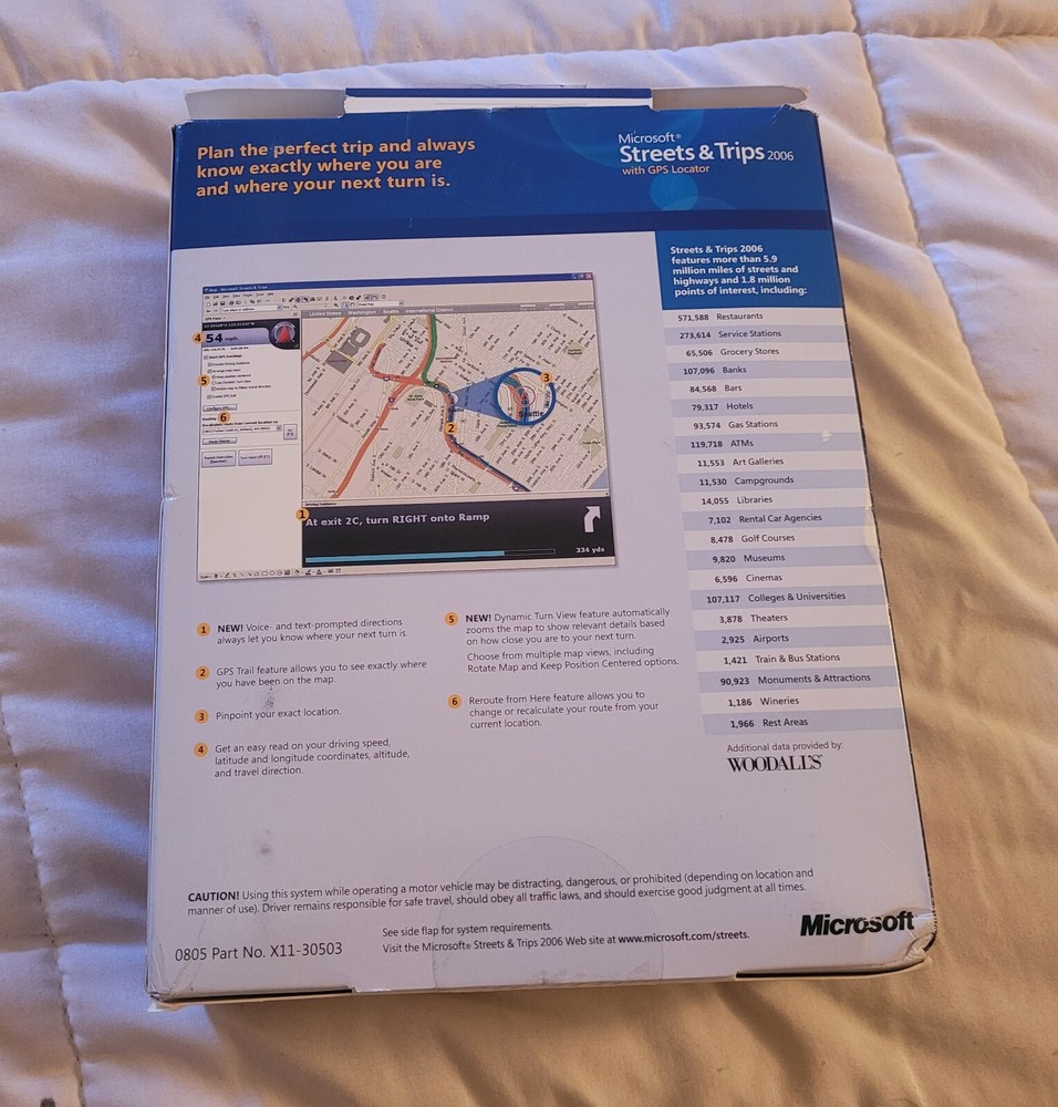 222 Microsoft Streets & Trips 2006 w/GPS Locator Navigation Software for PC New