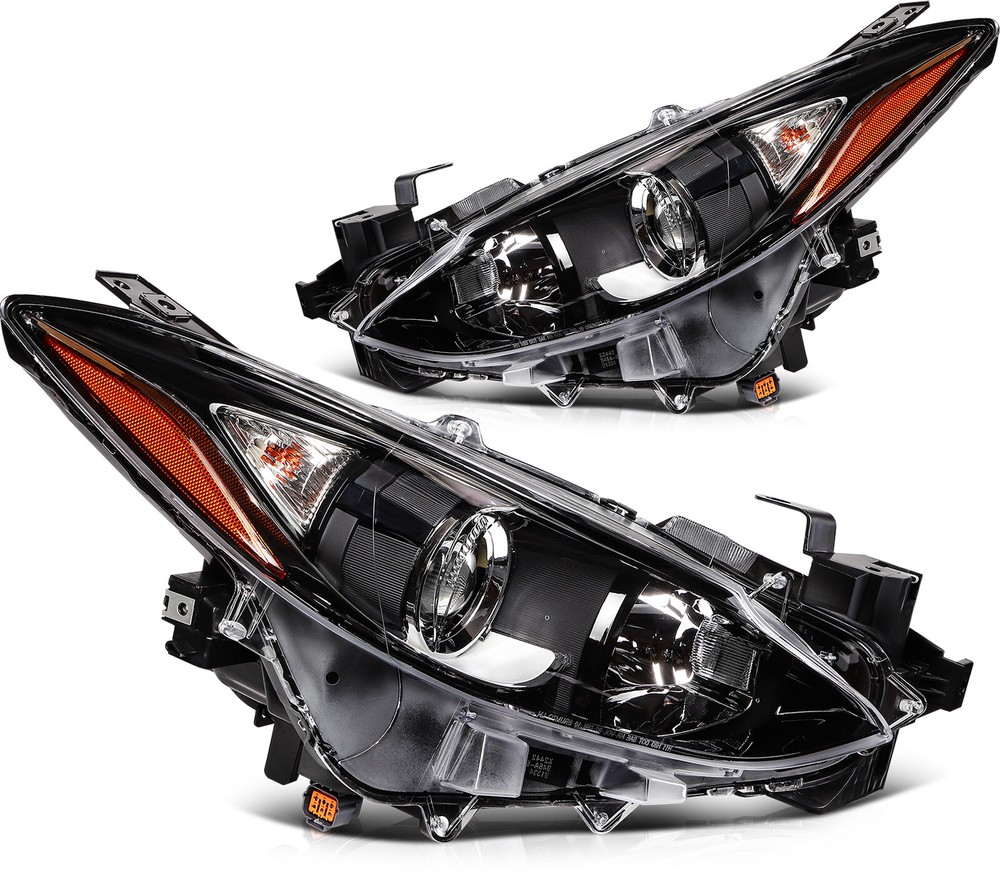 Left+Right Headlights Assembly For 2016-2014 Mazda 3 Pair w/Projector