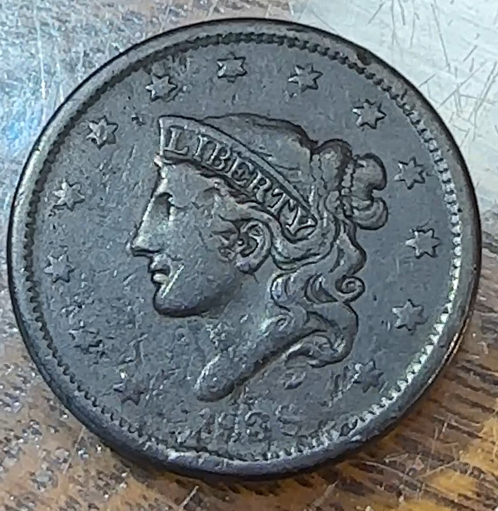 1838 Large Cent Nice Original VF CHRC