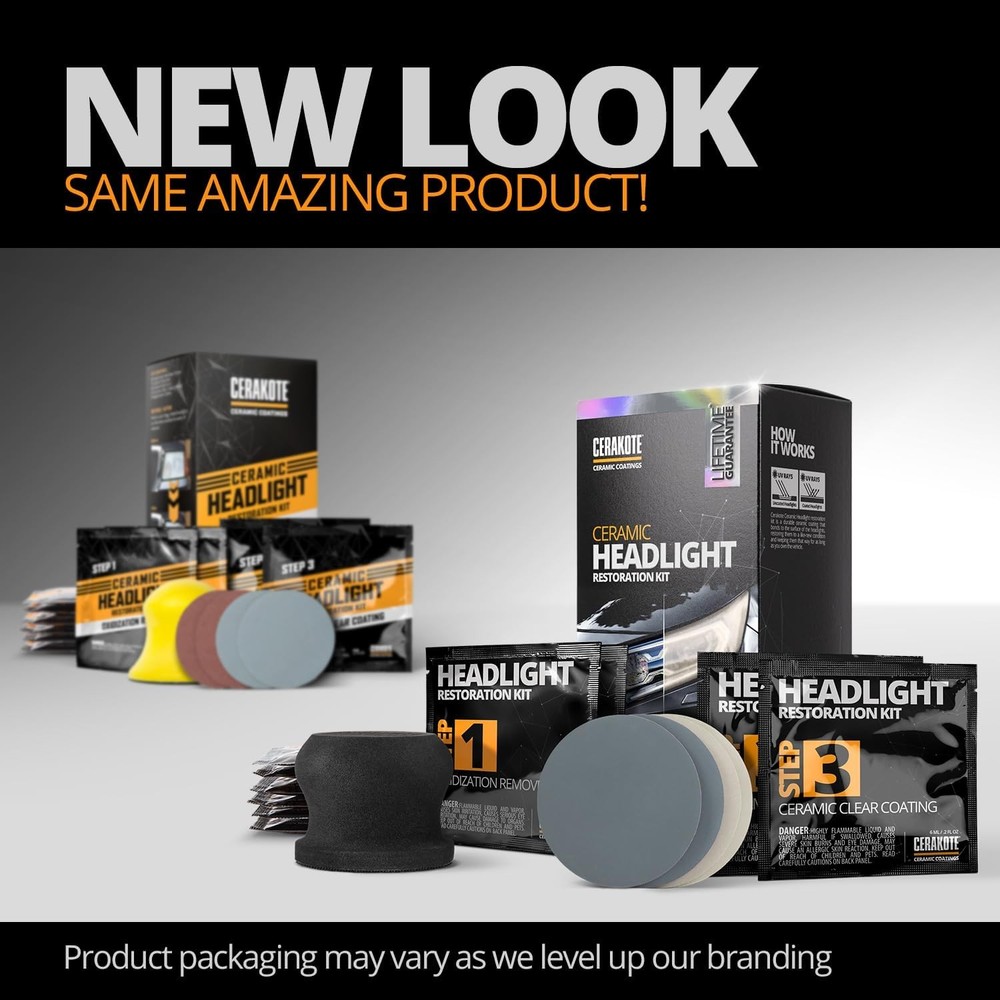 Ceramic Headlight Restoration Kit, No Power Tools Required - 10 Wipe Kit