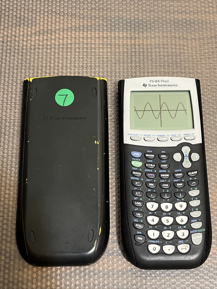 Texas Instruments TI-84 Plus Graphing Calculator With Cover - Tested