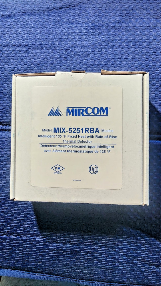 MIRCOM MIX-5251RBA Heat Detector 135F Fixed Heat. NO Tariffs in US