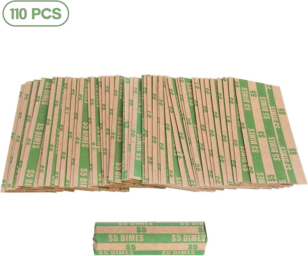 Dime Coin Wrappers Dimes Only Flat Dime Rolls 110 PCS