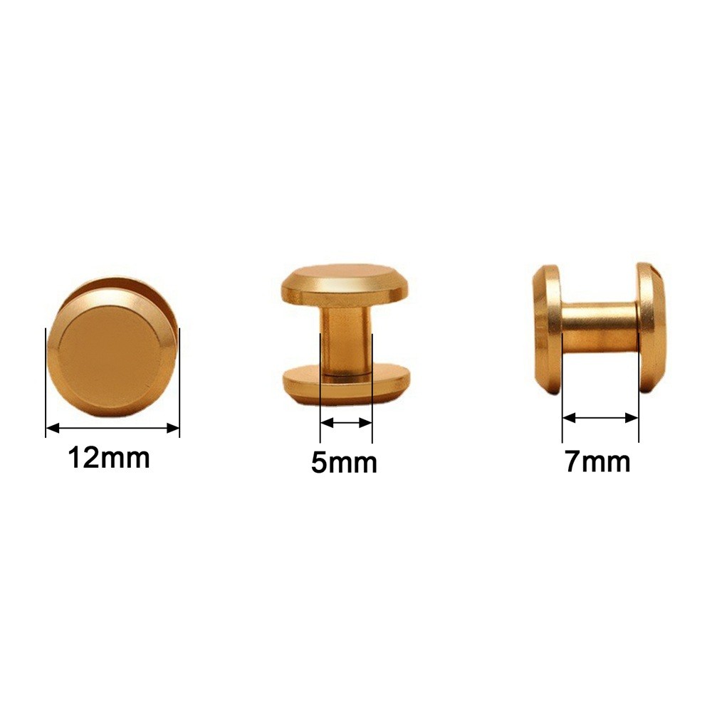 10Pcs Brass Binding Chicago Screws with Patterned Finish For Leather Craft