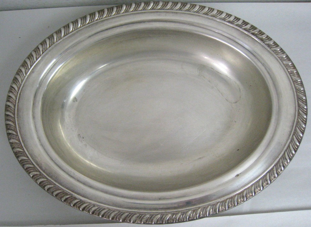 Crosby Silverplate Oval Bread Tray Serving Plate Bowl 11.5" x 8.5"