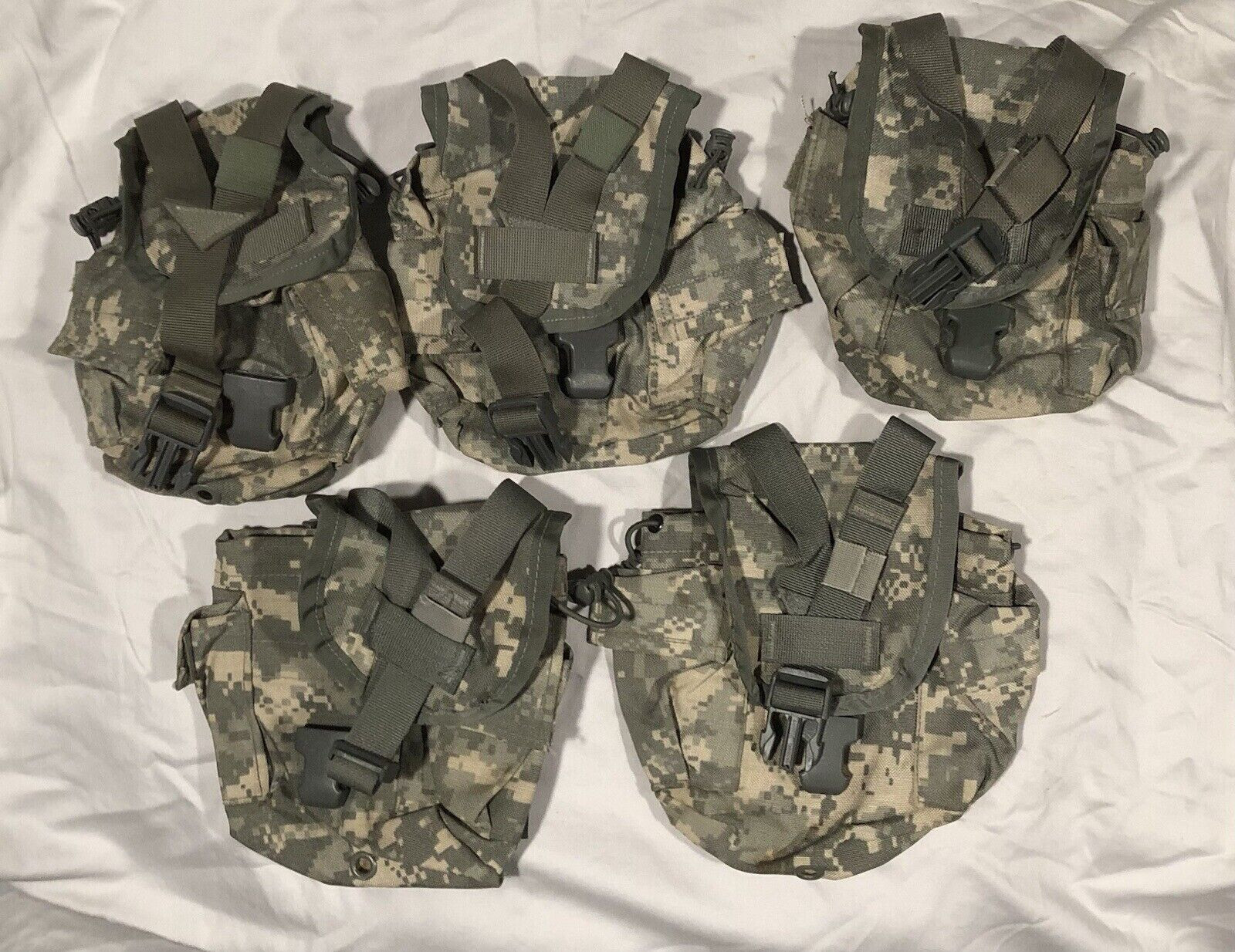 5 Pack MOLLE II 1 QT Canteen Cover / General Purpose Pouch ACU VGC