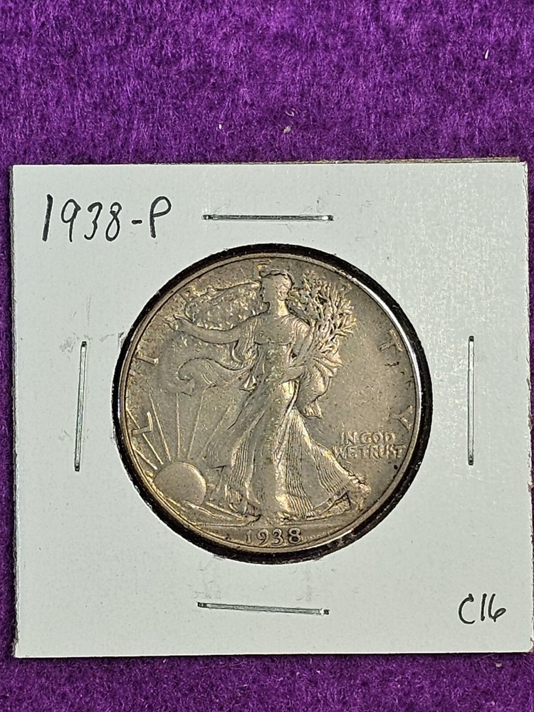 1938 P Liberty Walking Silver Half Dollar