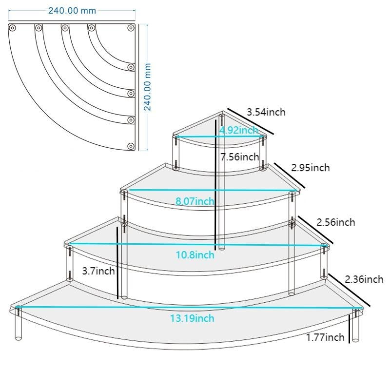 Small Clear Acrylic Display Riser, 4 Tier Desktop Display Stand for Mini Figu...