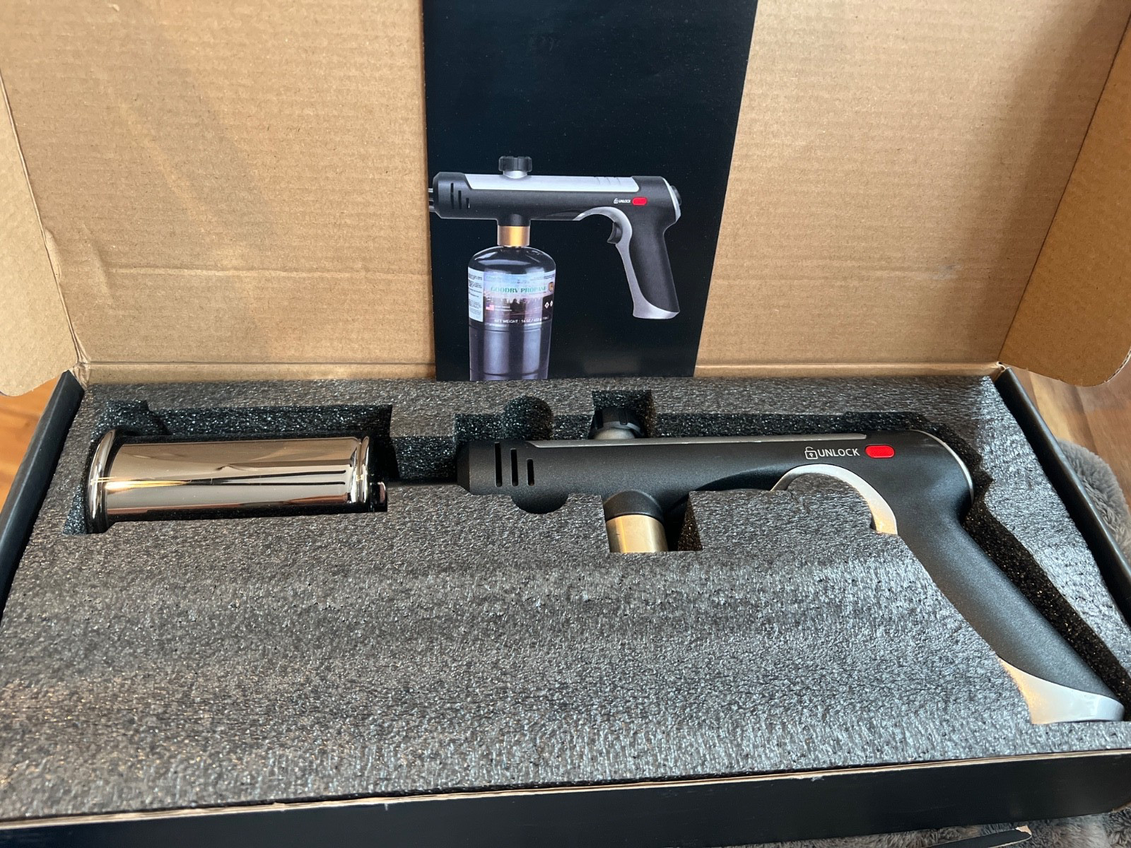 Powerful Propane Torch，Flame Thrower Gun With One-Touch Max Fire, Kitchen Coo...