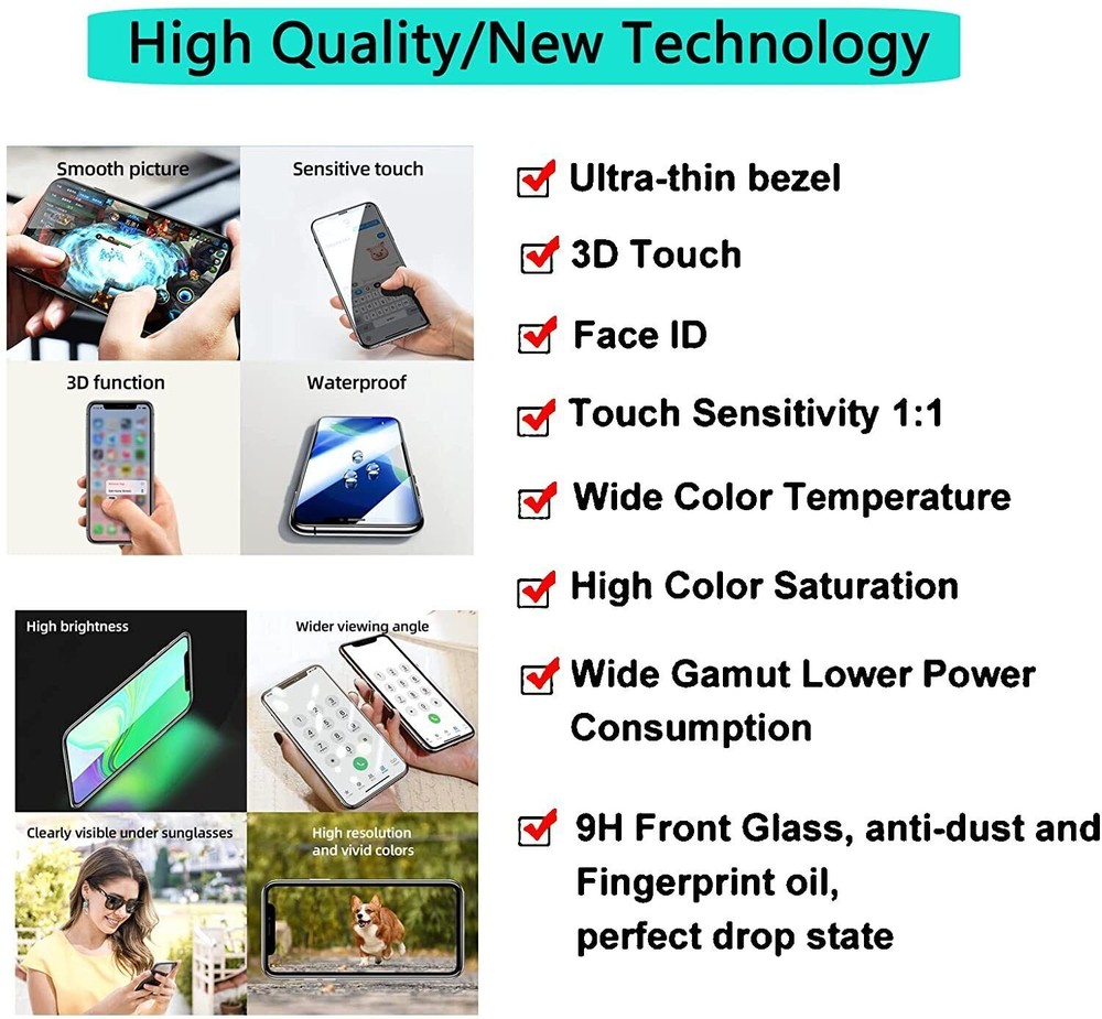For iPhone X Display LCD Touch Screen Digitizer Assembly Replacement A+ Quality