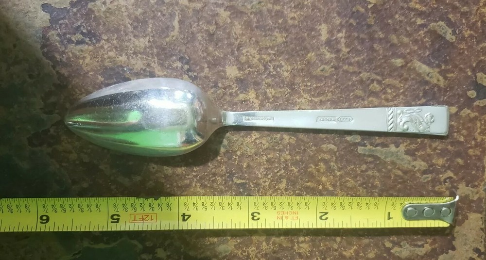 SHEFFIELD ENGLAND ANGORA ANV5 PATTERN SILVERPLATED ORANGE/FRUIT 🥝🍉🍊 SPOON