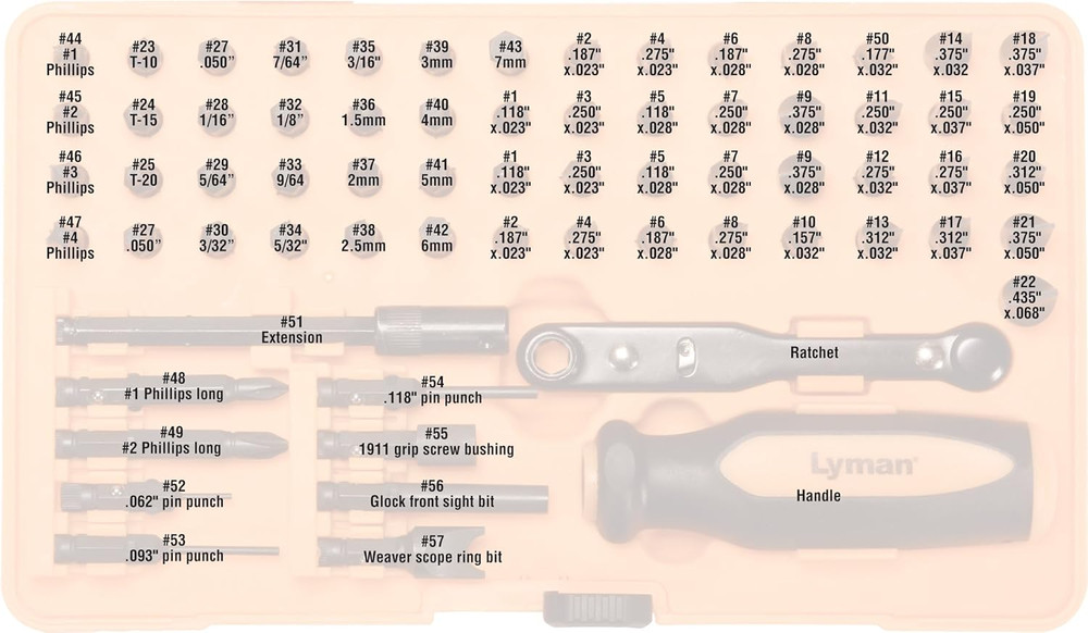 Lyman Master Gunsmith Multi Tool Kit Includes Hex Torx Flathead Phillips and Spe